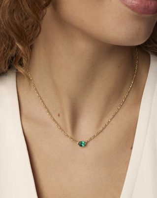 Kendra Scott Cailin Necklace, Gold/Green Crystal