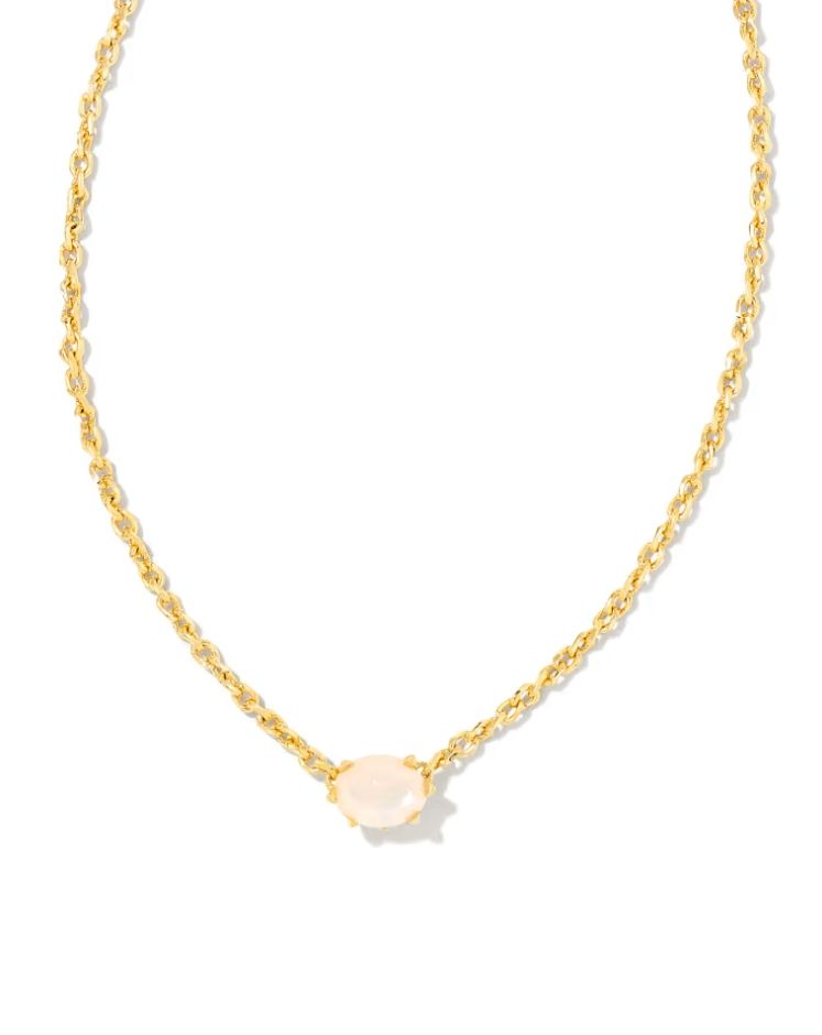 Kendra Scott Cailin Necklace, Gold/White Iridescent Crystal