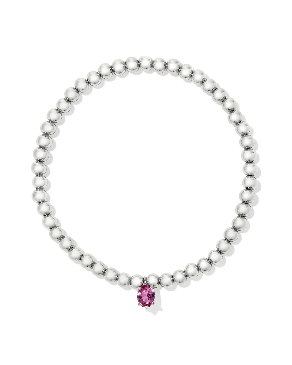 Kendra Scott Cailin Stretch Bracelet, Silver/Pink Crystal