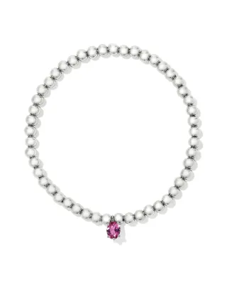 Kendra Scott Cailin Stretch Bracelet, Silver/Pink Crystal