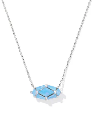 Kendra Scott Lindy Rae Necklace, Silver/Light Blue Opalite Crystal