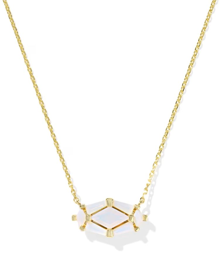 Kendra Scott Lindy Rae Necklace, Gold/White Opalite Crystal