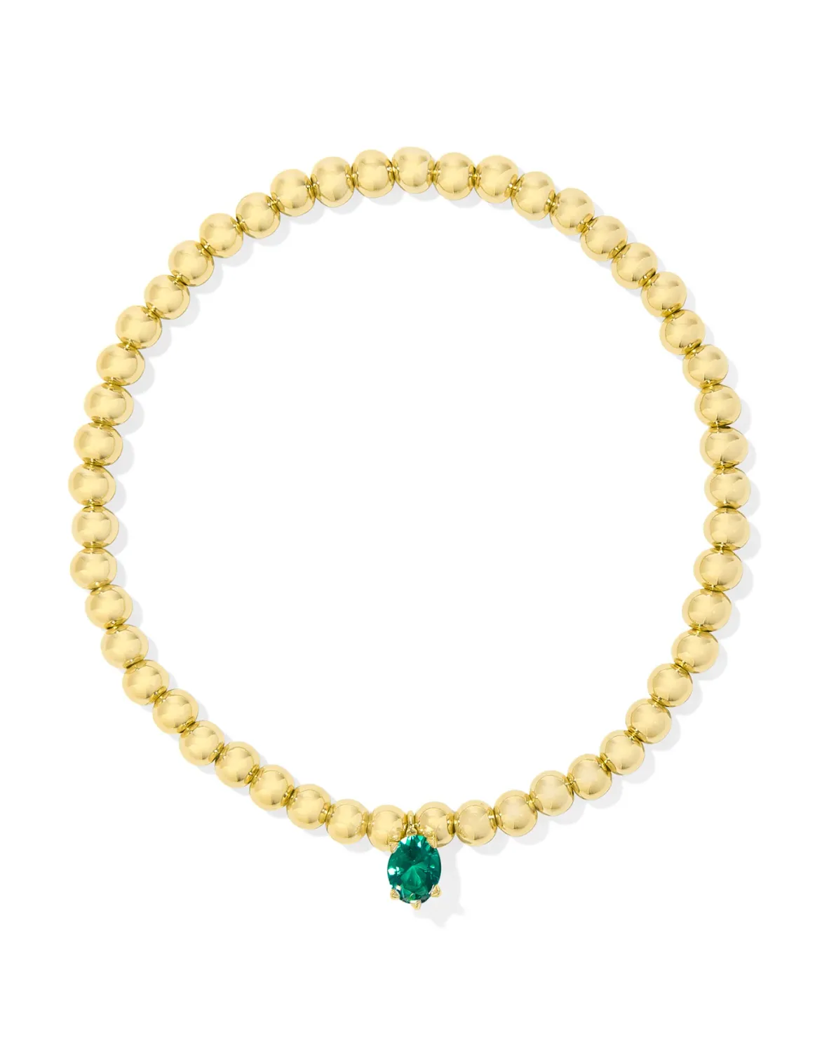 Kendra Scott Cailin Stretch Bracelet, Gold/Green Crystal