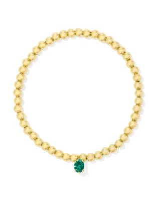 Kendra Scott Cailin Stretch Bracelet, Gold/Green Crystal