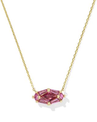 Kendra Scott Lindy Rae Necklace, Gold/Pink Crystal