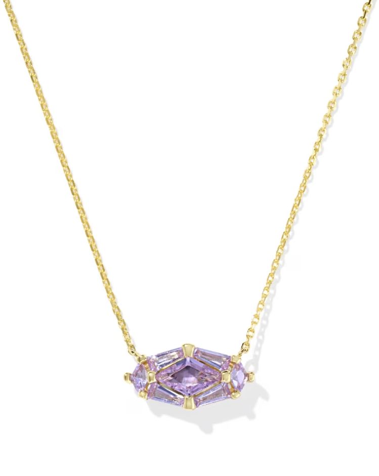 Kendra Scott Lindy Rae Necklace, Gold/Violet Crystal