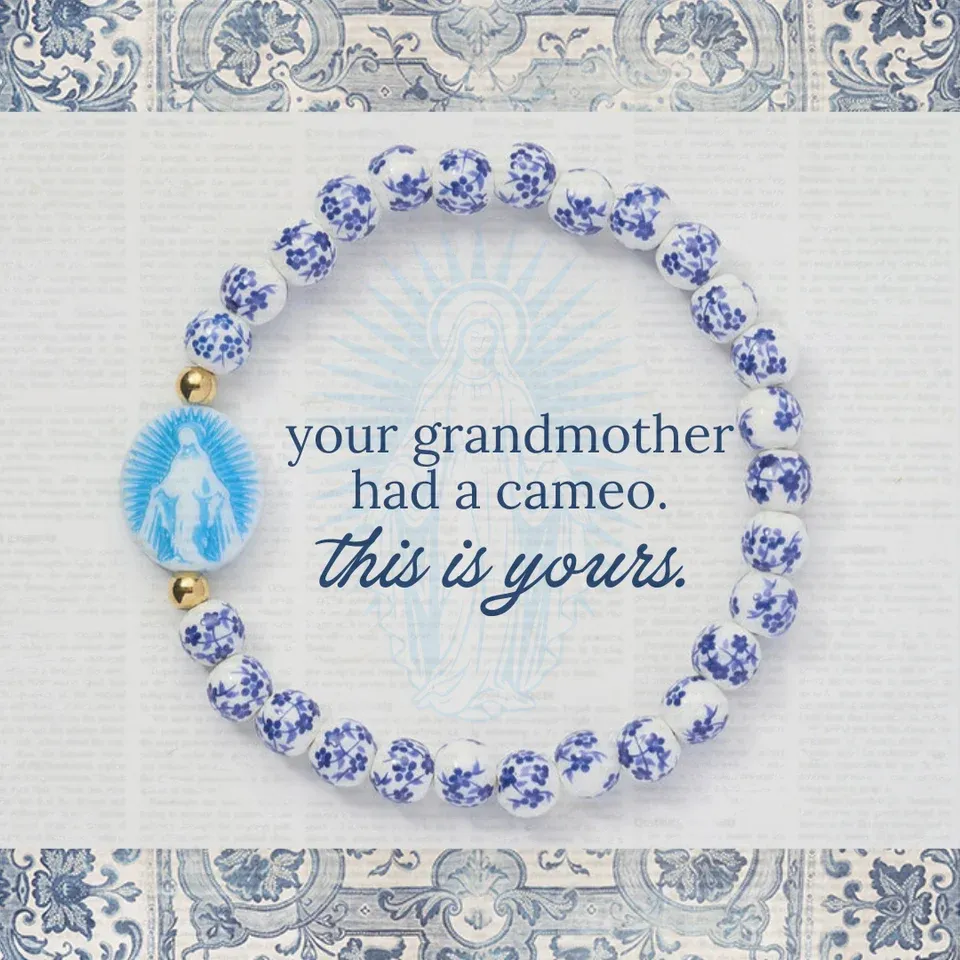 Holy Water Miraculous Cameo Bracelet, Porcelain