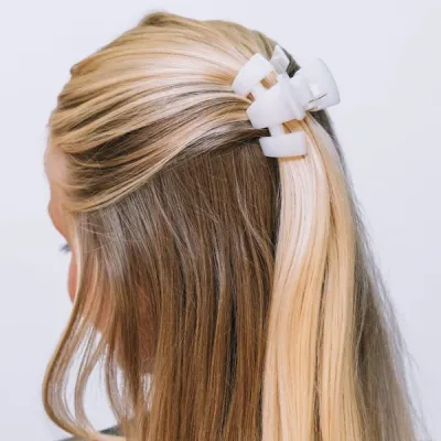 Petite Classic Claw Clip, Coconut White