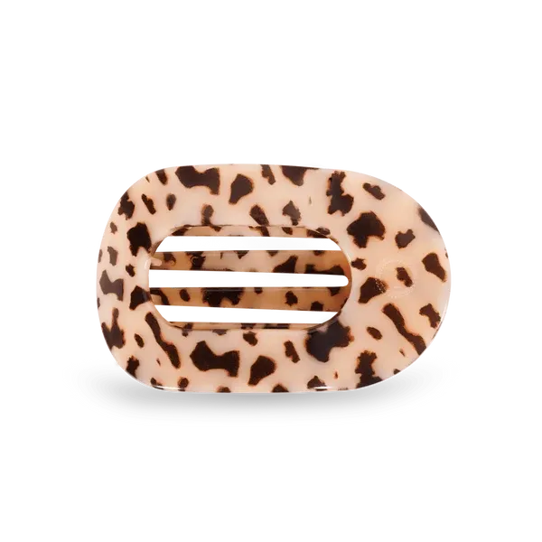 Medium Flat Round Hair Clip, Blonde Tortoise