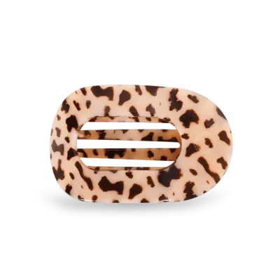 Medium Flat Round Hair Clip, Blonde Tortoise