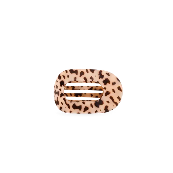 Tiny Flat Round Hair Clip, Blonde Tortoise
