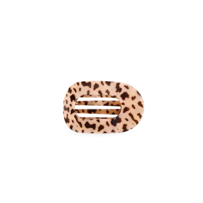 Tiny Flat Round Hair Clip, Blonde Tortoise