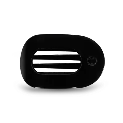 Medium Flat Round Hair Clip, Jet Black
