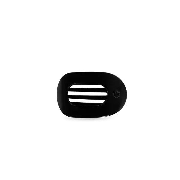 Tiny Flat Round Hair Clip, Jet Black
