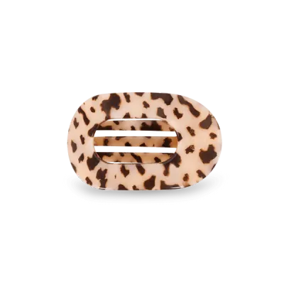 Small Flat Round Hair Clip, Blonde Tortoise