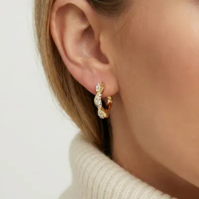 Sif Jakobs Ellera Waves Altro Creolo Earrings (Gold)