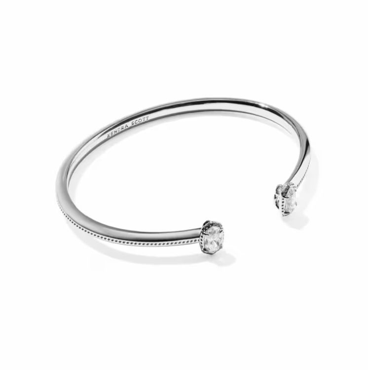 Kendra Scott Mini Elton Luxe Cuff Bracelet, Silver/CZ