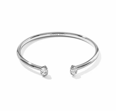 Kendra Scott Mini Elton Luxe Cuff Bracelet, Silver/CZ