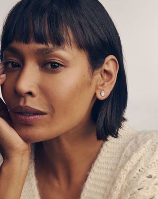 Kendra Scott Mini Ellie Luxe Stud Earrings, Silver/CZ