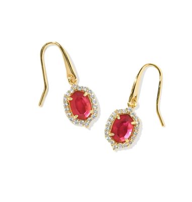 Kendra Scott Daphne Crystal Frame Drop Earrings, Gold/Dark Pink Illusion
