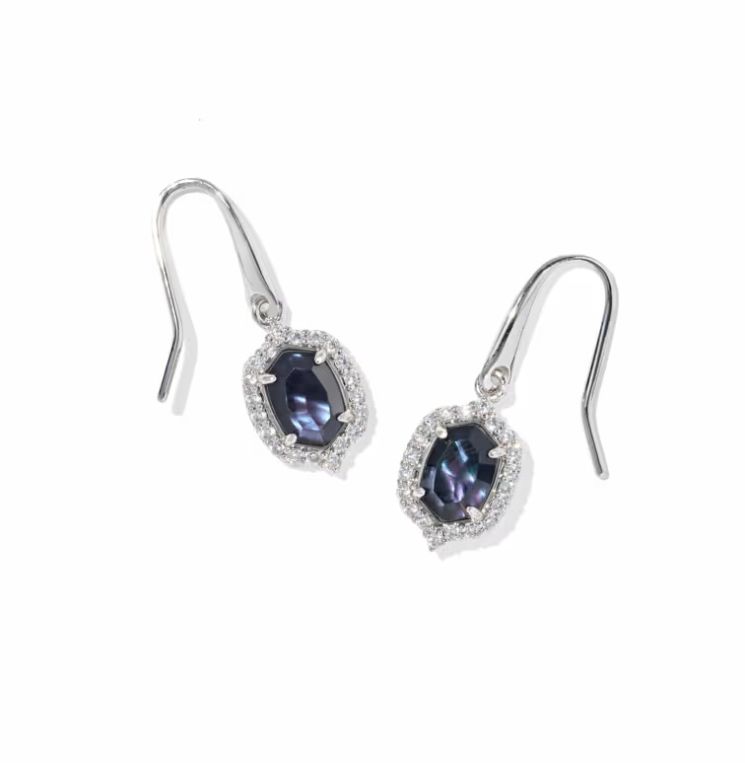 Kendra Scott Daphne Crystal Frame Drop Earrings, Silver/Dark Indigo Illusion