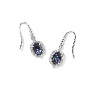Kendra Scott Daphne Crystal Frame Drop Earrings, Silver/Dark Indigo Illusion