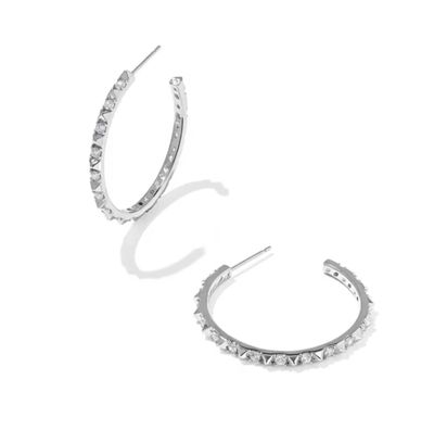 Kendra Scott Fate Hoop Earrings, Silver/CZ