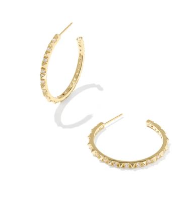 Kendra Scott Fate Hoop Earrings, Gold/CZ