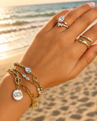 Kamaria Modern Bar and Pear CZ Bracelet