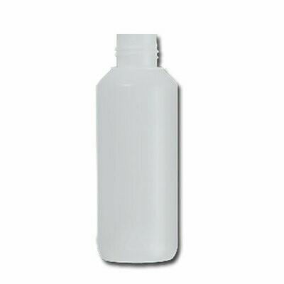 HDPE Industrial natural round bottle 100ml 22/410 including cap