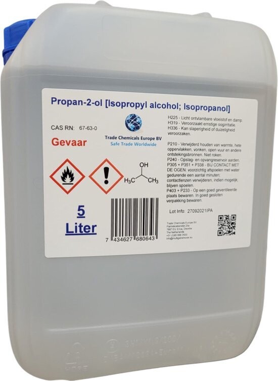 Isopropanol (IPA) - 99.9% pure - 5 Liter Canister