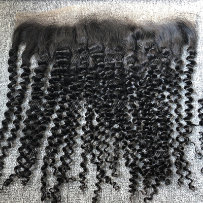 Raw Hair Kinky Curly Transparent Lace 13x4 Frontal