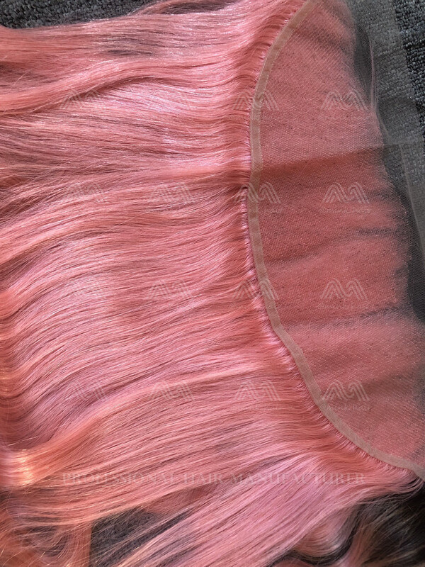 Pink Color Straight 13x4 Frontal