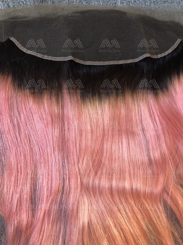 1b/pink Straight/body 13x4 Frontal