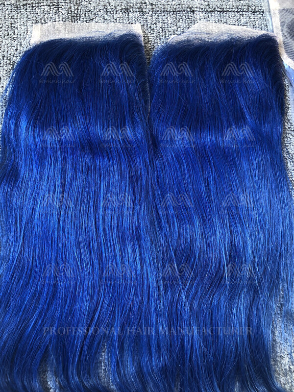 Blue Color Straight 4x4 Closure