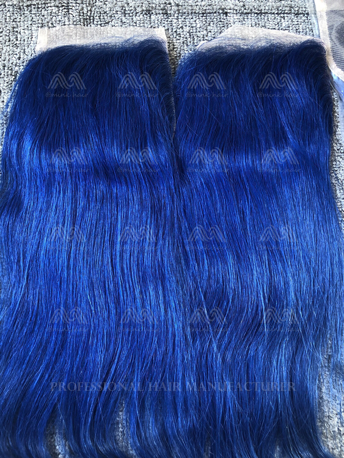 Blue Color Straight 4x4 Closure
