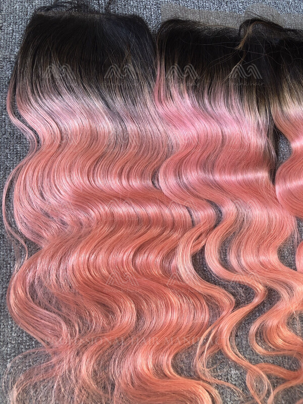 1b/pink Straight/body 4x4 Closure