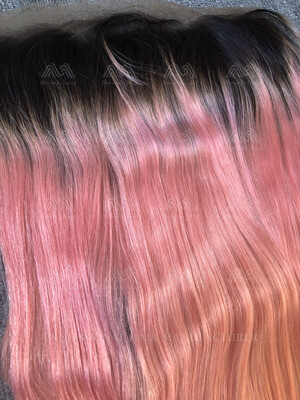 1b/pink Straight/body 13x4 Frontal