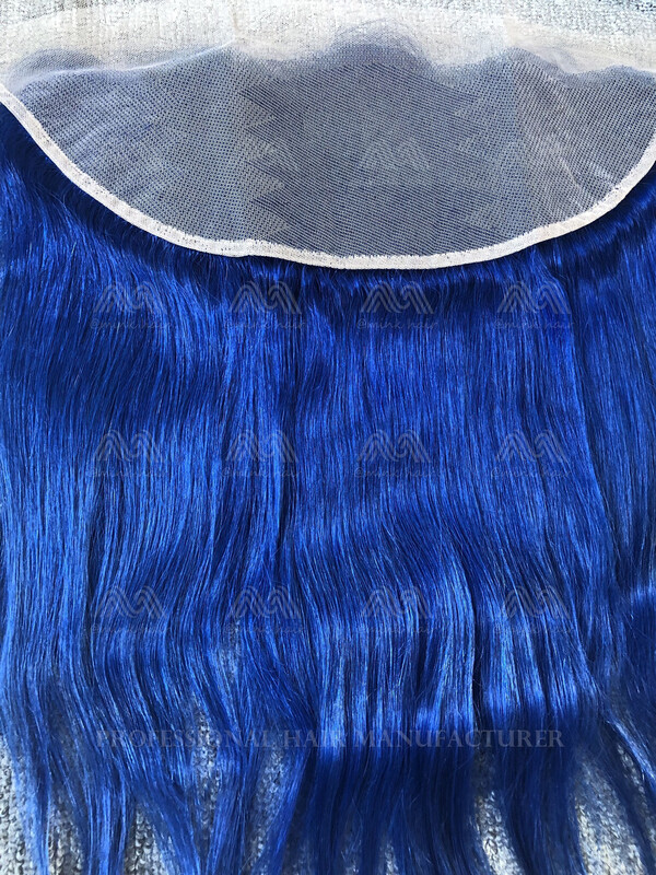 Blue Color Straight 13x4 Frontal