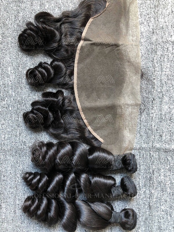 Mink Hair Loose Wave 3 Bundles With 13x4 Frontal Deals