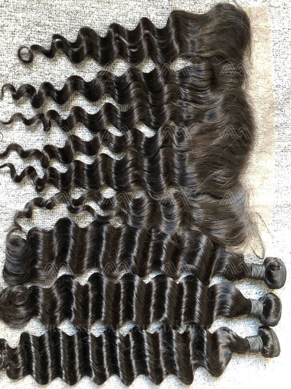 Mink Hair Loose Deep 3 Bundles With 13x4 Frontal Deals