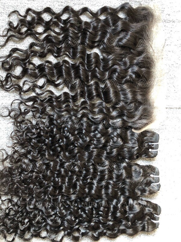 Mink Hair Italian Curly 3 Bundles With 13x4 Frontal Deals