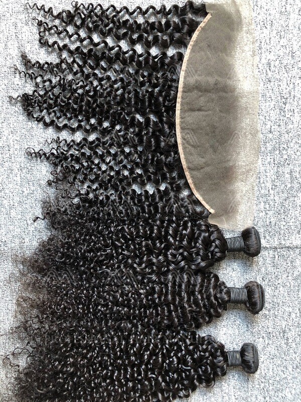 Mink Hair Jerry Curly 3 Bundles With 13x4 Frontal Deals