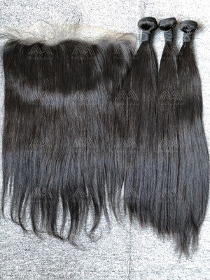 Mink Hair Straight 3 Bundles With 13x6 Frontal Deals
