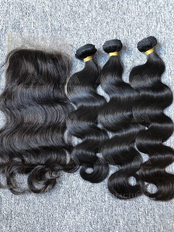 Raw Hair Body Wave 3 Bundles With 4x4 Closure Deals