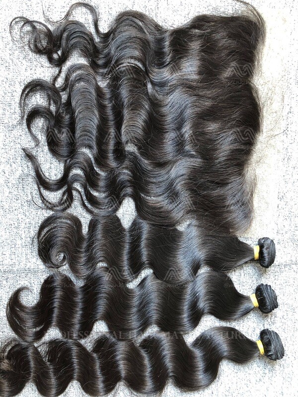 Raw Hair Body Wave 3 Bundles With 13x4 Frontal Deals