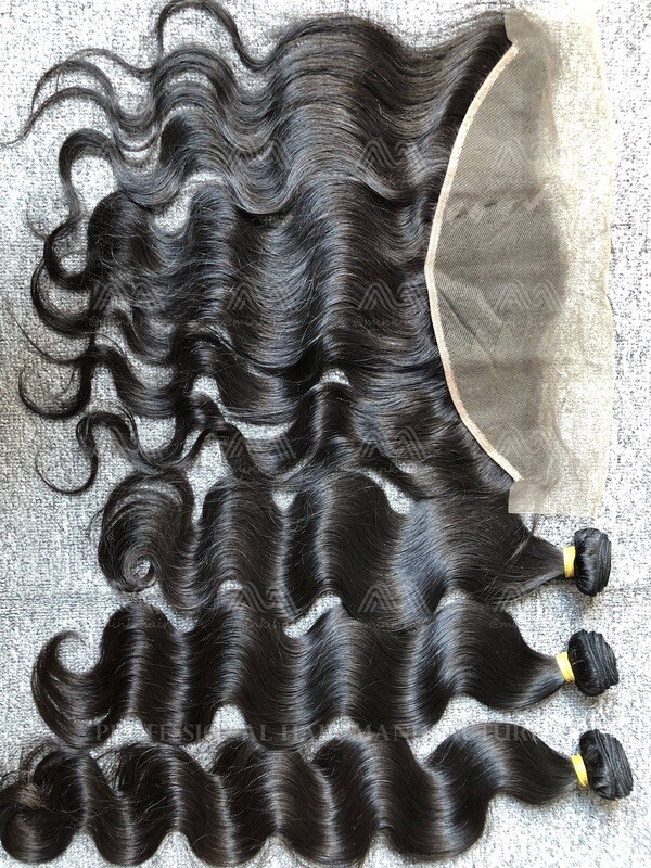 Raw Hair Body Wave 3 Bundles With 13x4 Frontal Deals