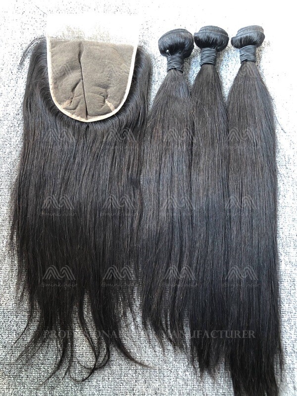 Mink Hair Straight 3 Bundles With 6x6 Closure Deals