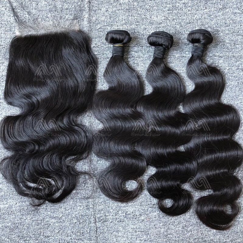 Mink Hair Body Wave 3 Bundles With 5x5 HD Closure Deals