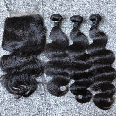 Mink Hair Body Wave 3 Bundles With 5x5 HD Closure Deals